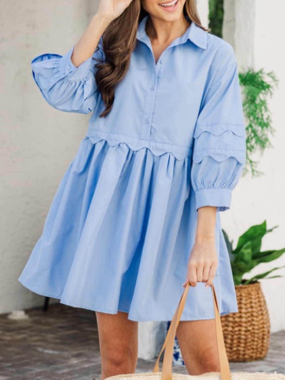 Shop the mint All The Best Light Blue Scalloped Dress size XL